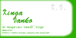 kinga vanko business card